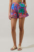 Cindal Floral Daniela Ruffle High Waisted Shorts